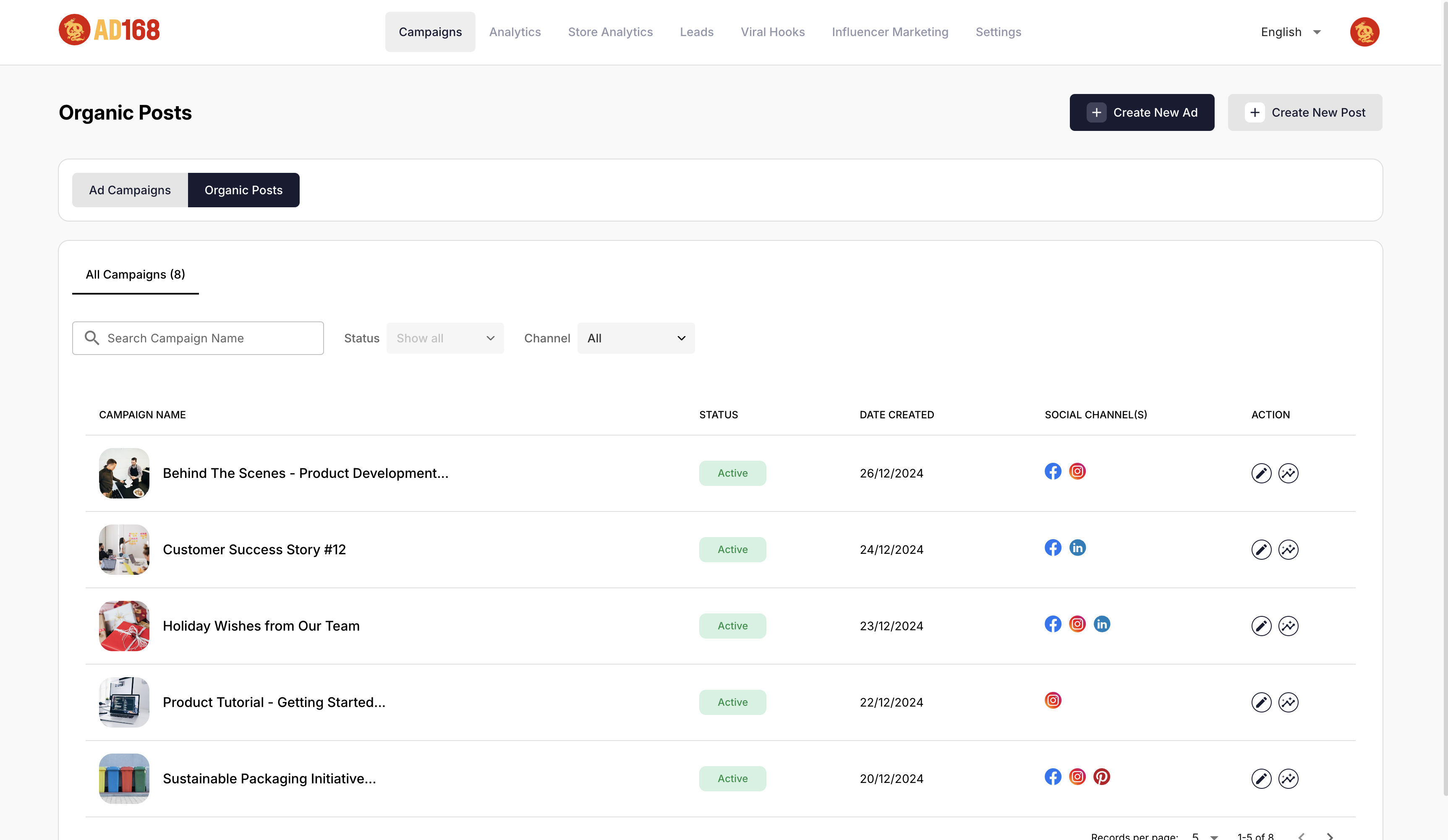 Organic Posts Feature
